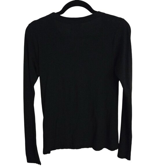 Nation LTD Pima Cotton Black Gold Button Detail Jersey Size M - Picture 3 of 6